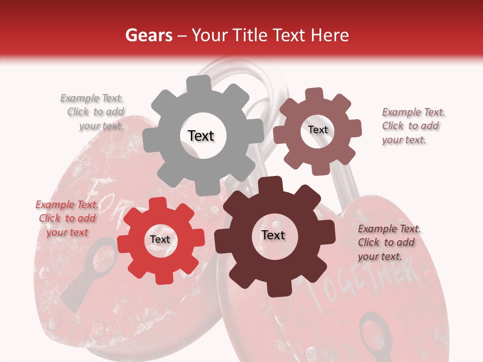 Padlock Lovers Clipping Path PowerPoint Template