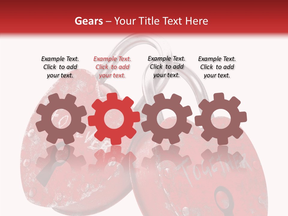 Padlock Lovers Clipping Path PowerPoint Template