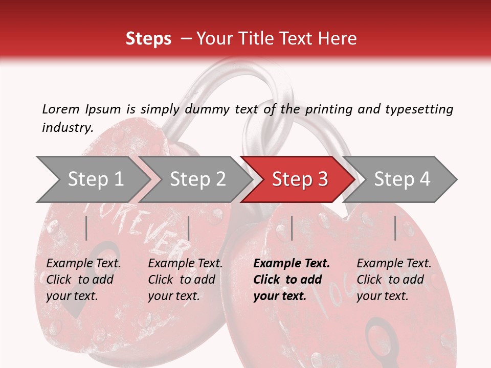 Padlock Lovers Clipping Path PowerPoint Template