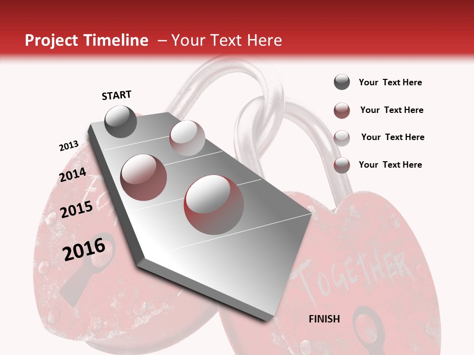 Padlock Lovers Clipping Path PowerPoint Template