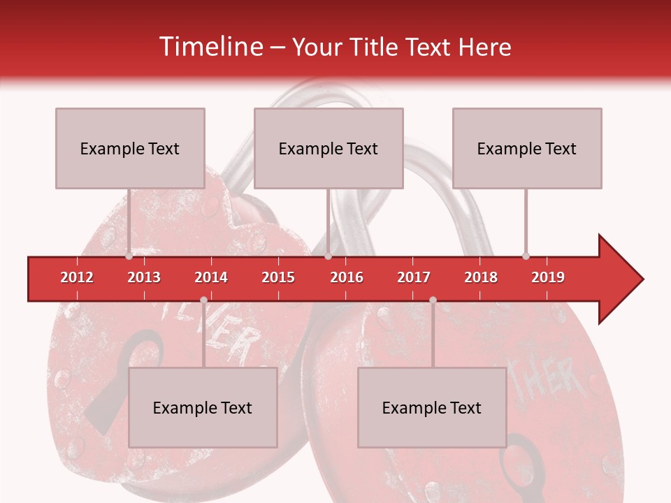 Padlock Lovers Clipping Path PowerPoint Template