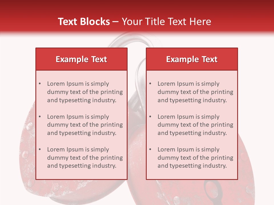 Padlock Lovers Clipping Path PowerPoint Template