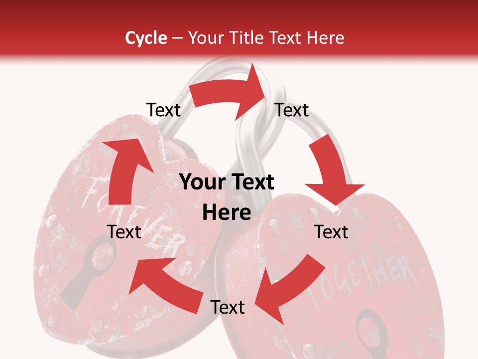 Padlock Lovers Clipping Path PowerPoint Template