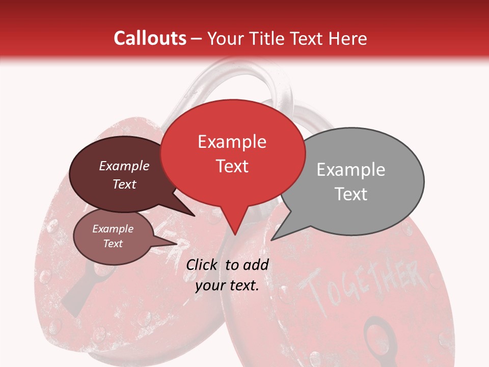 Padlock Lovers Clipping Path PowerPoint Template