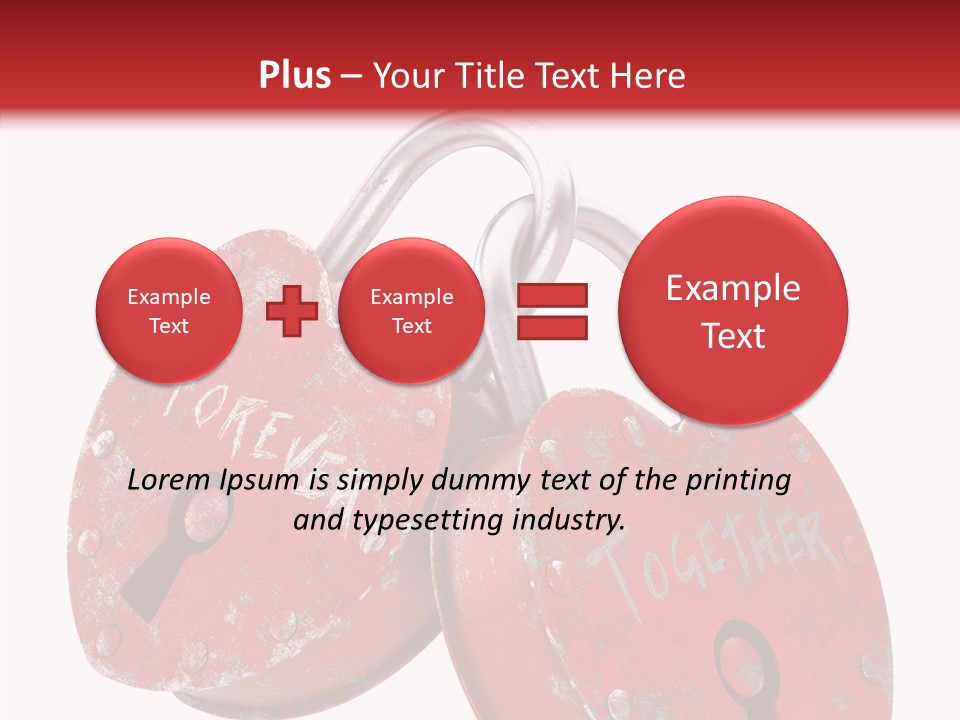 Padlock Lovers Clipping Path PowerPoint Template