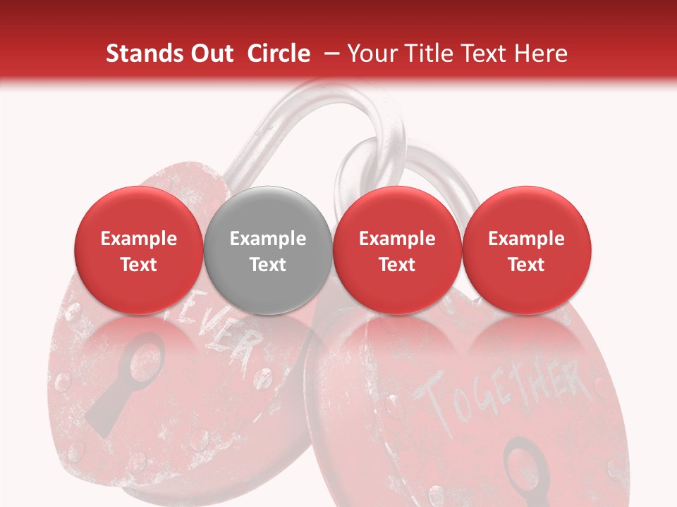 Padlock Lovers Clipping Path PowerPoint Template