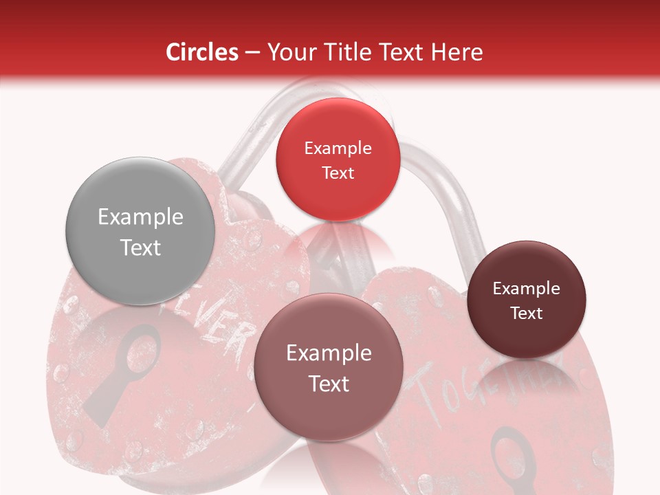 Padlock Lovers Clipping Path PowerPoint Template