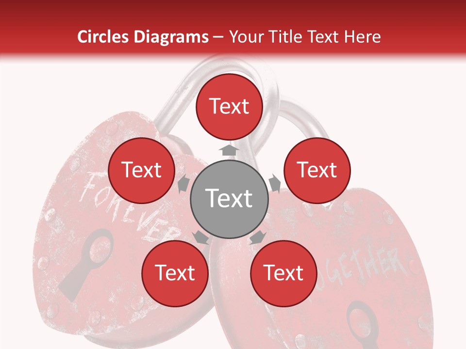 Padlock Lovers Clipping Path PowerPoint Template