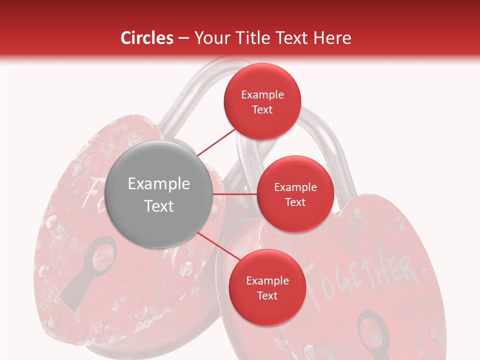 Padlock Lovers Clipping Path PowerPoint Template