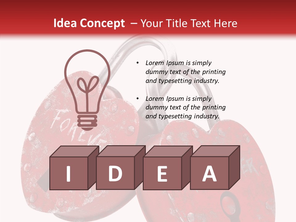 Padlock Lovers Clipping Path PowerPoint Template