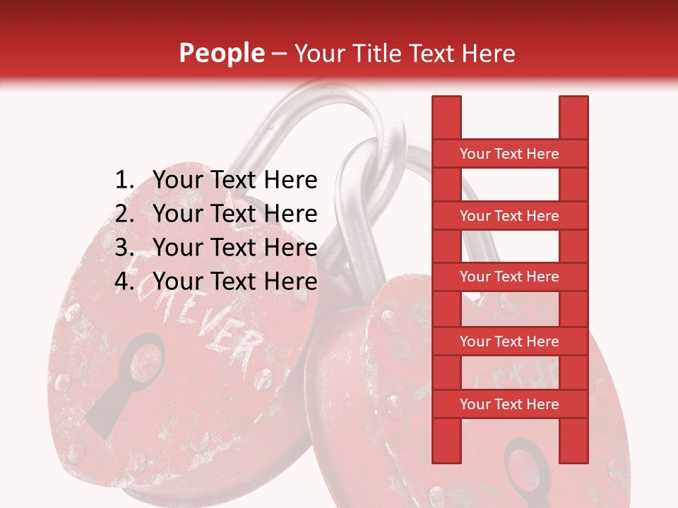 Padlock Lovers Clipping Path PowerPoint Template