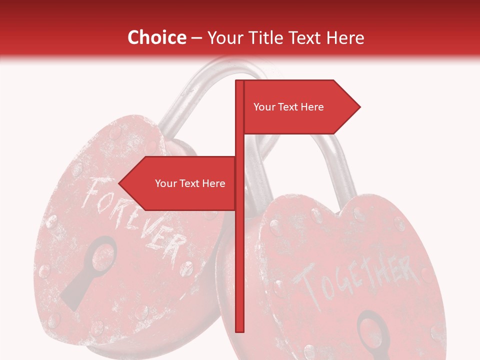Padlock Lovers Clipping Path PowerPoint Template