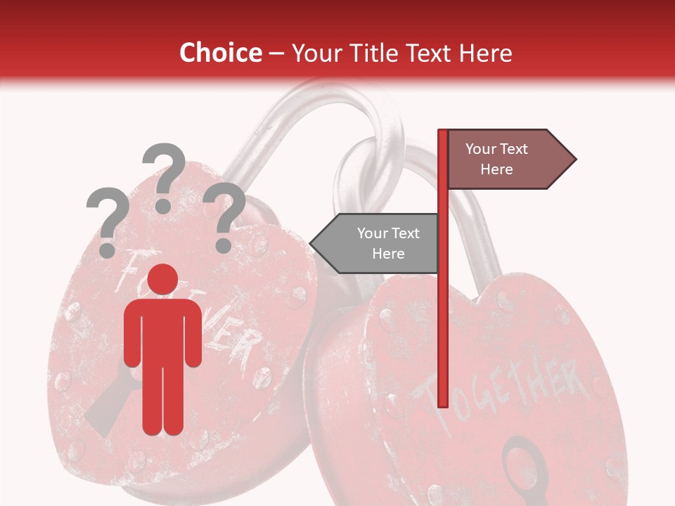 Padlock Lovers Clipping Path PowerPoint Template