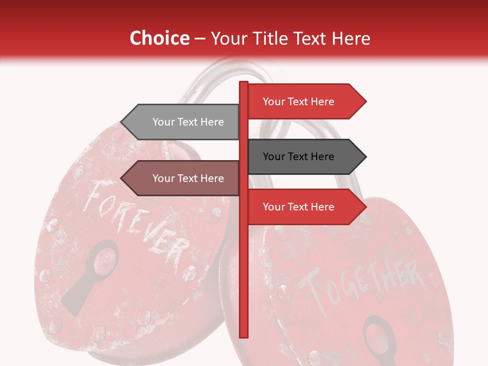 Padlock Lovers Clipping Path PowerPoint Template