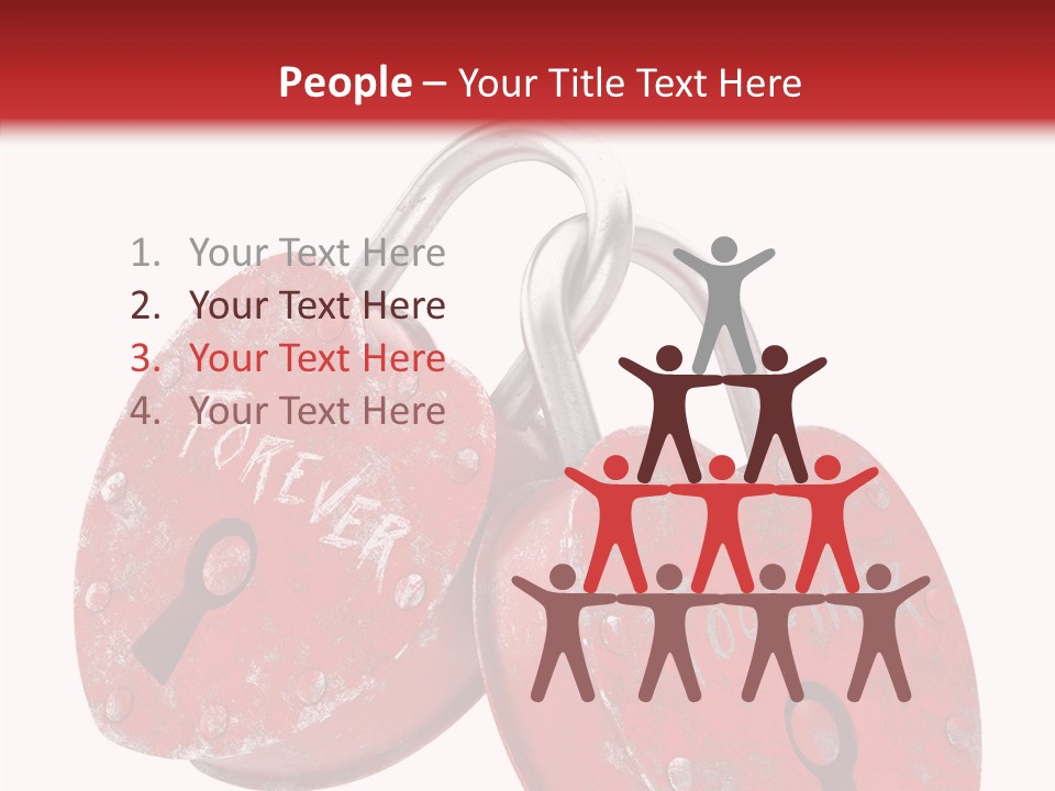 Padlock Lovers Clipping Path PowerPoint Template