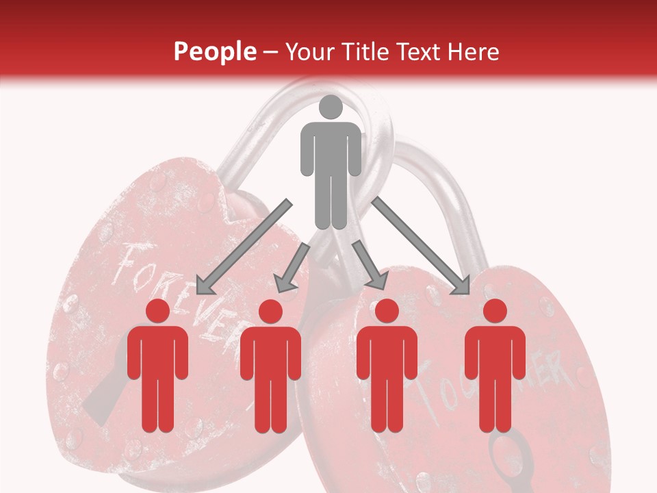 Padlock Lovers Clipping Path PowerPoint Template