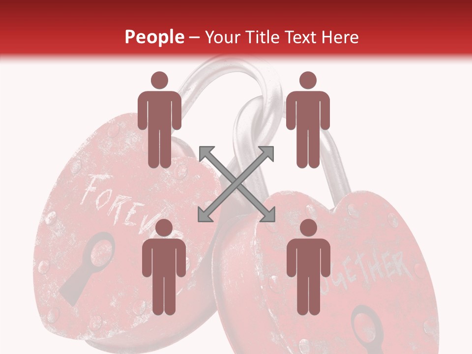 Padlock Lovers Clipping Path PowerPoint Template