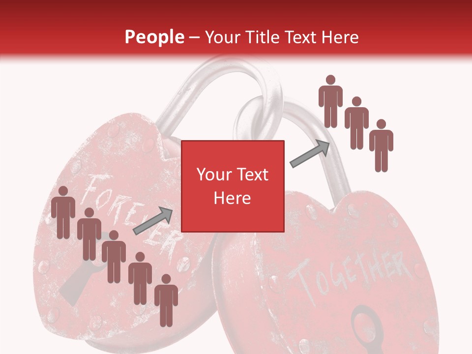 Padlock Lovers Clipping Path PowerPoint Template