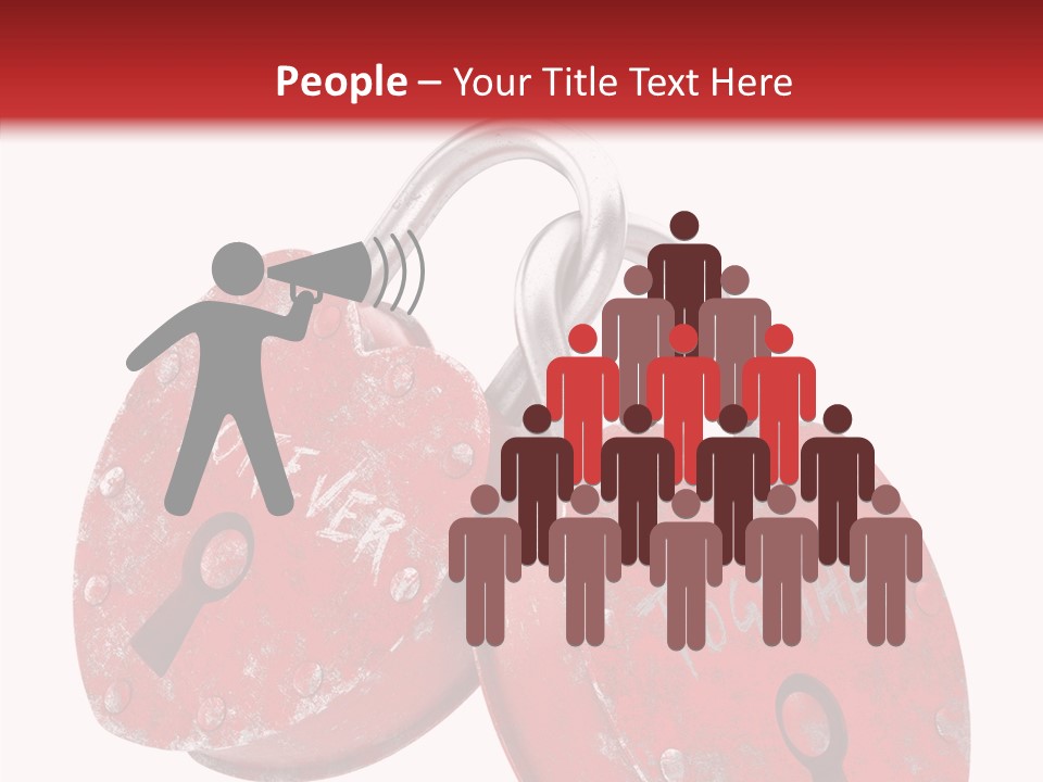 Padlock Lovers Clipping Path PowerPoint Template