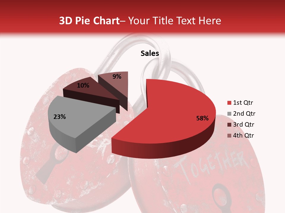 Padlock Lovers Clipping Path PowerPoint Template