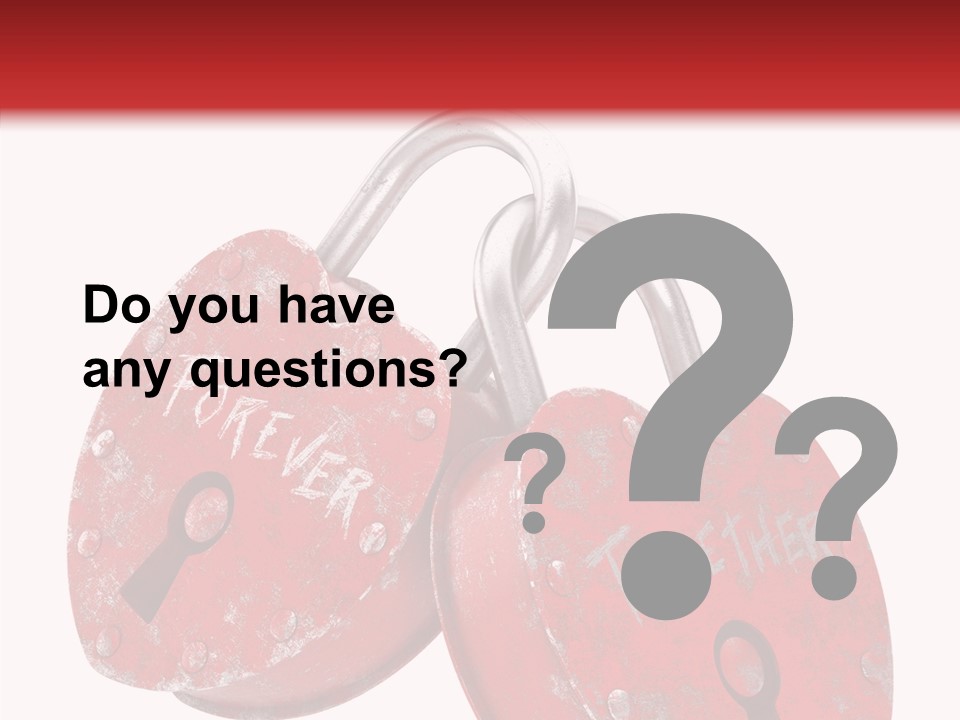 Padlock Lovers Clipping Path PowerPoint Template