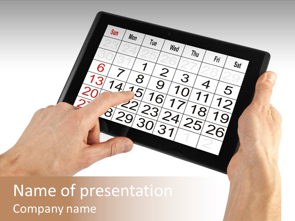 Organizer Tablet Nobody PowerPoint Template