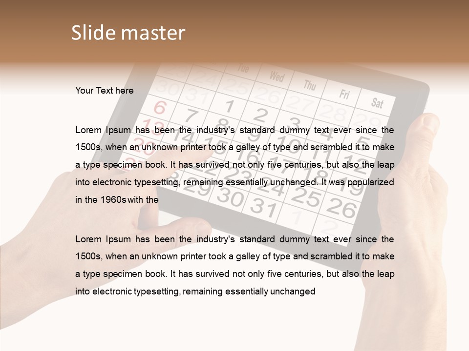 Organizer Tablet Nobody PowerPoint Template