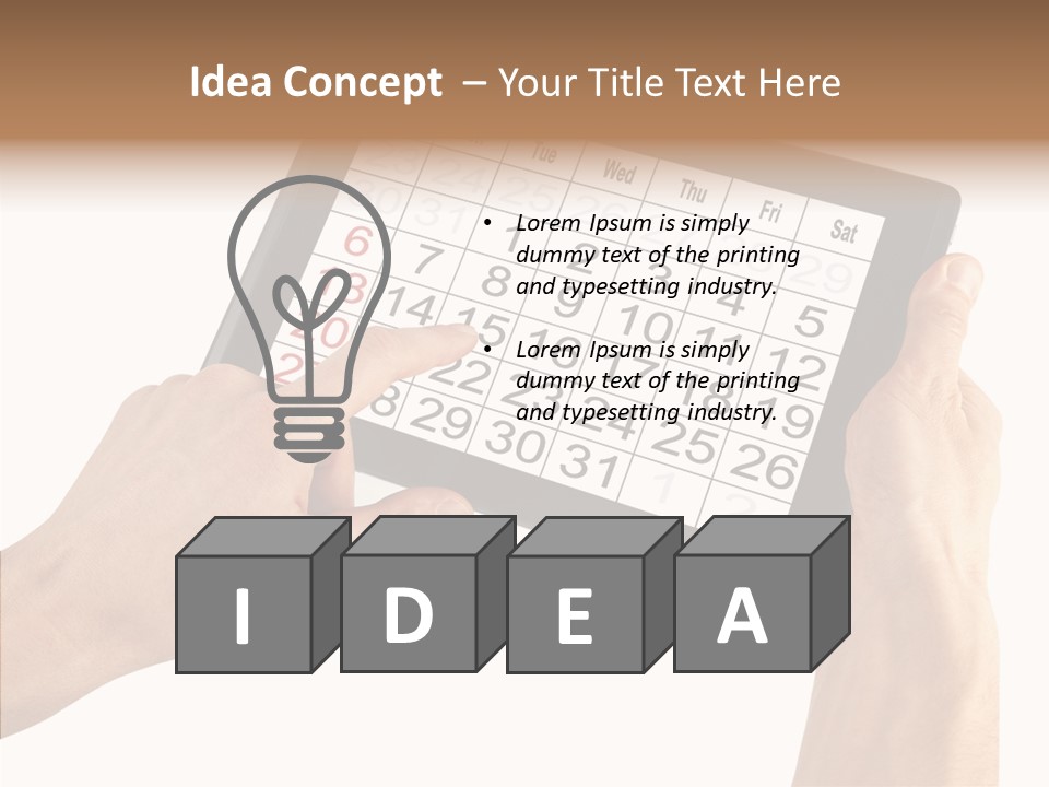 Organizer Tablet Nobody PowerPoint Template