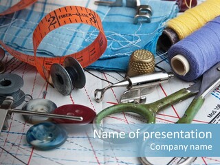 Orange Embroidery Tailoring PowerPoint Template