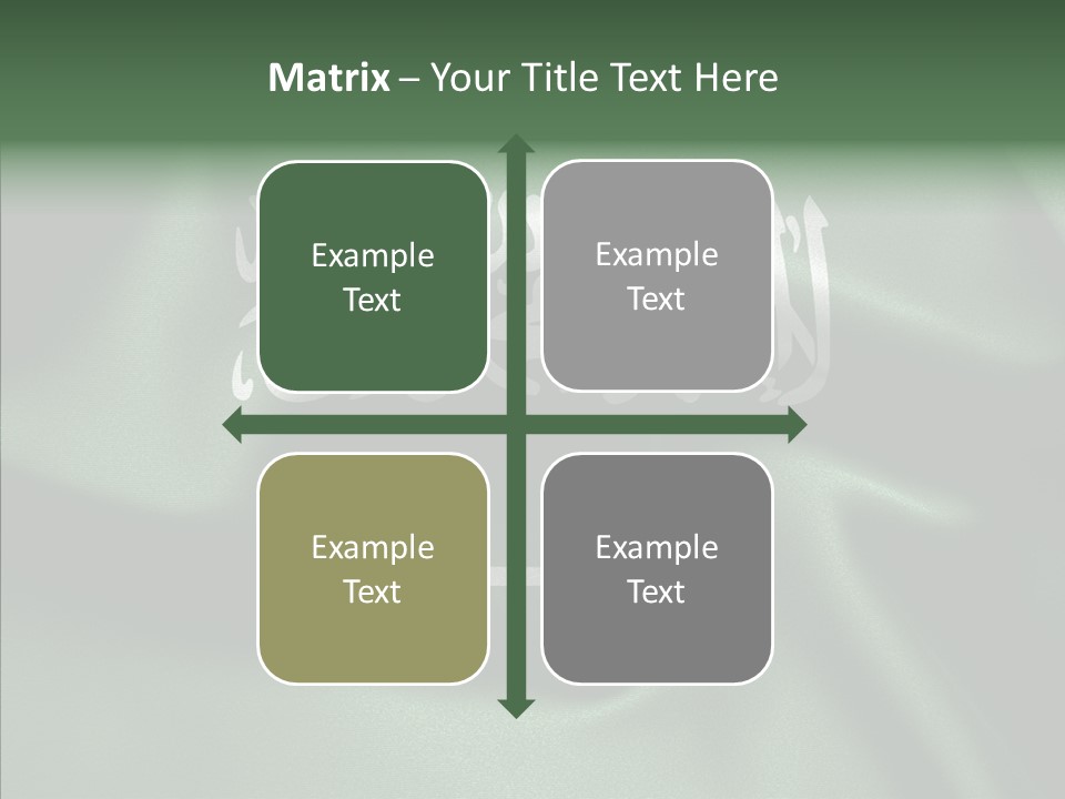 Saudi Flag Centre PowerPoint Template