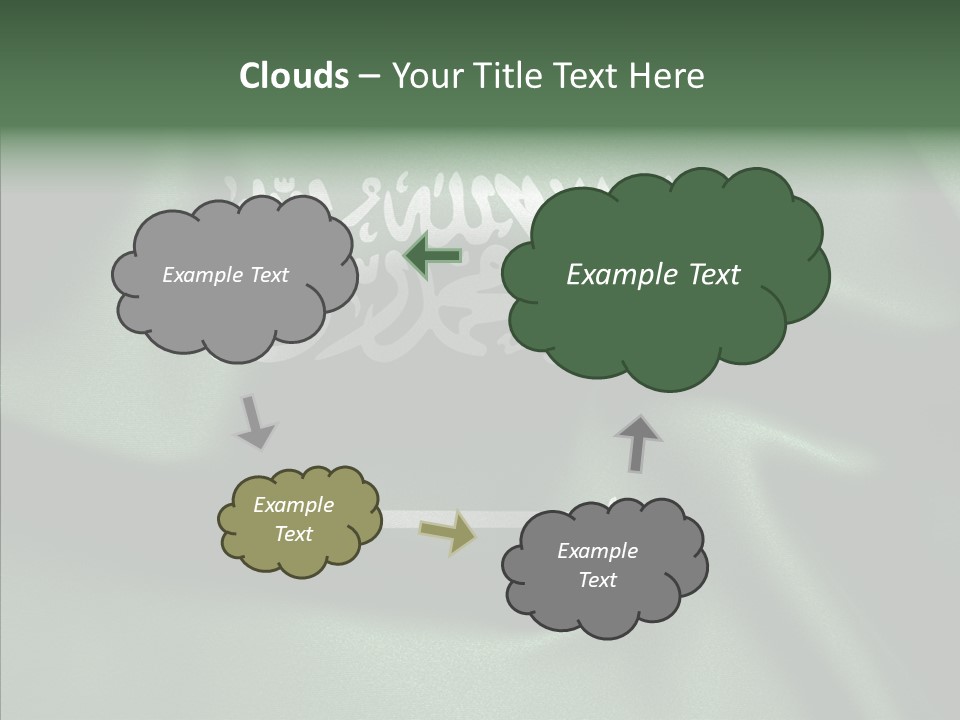 Saudi Flag Centre PowerPoint Template