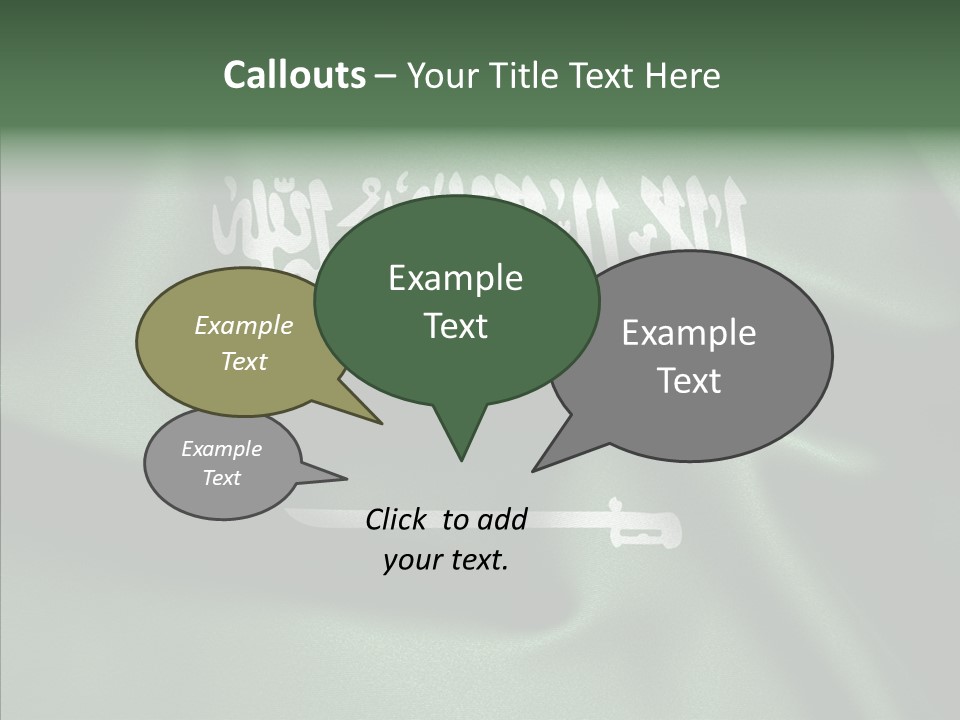 Saudi Flag Centre PowerPoint Template