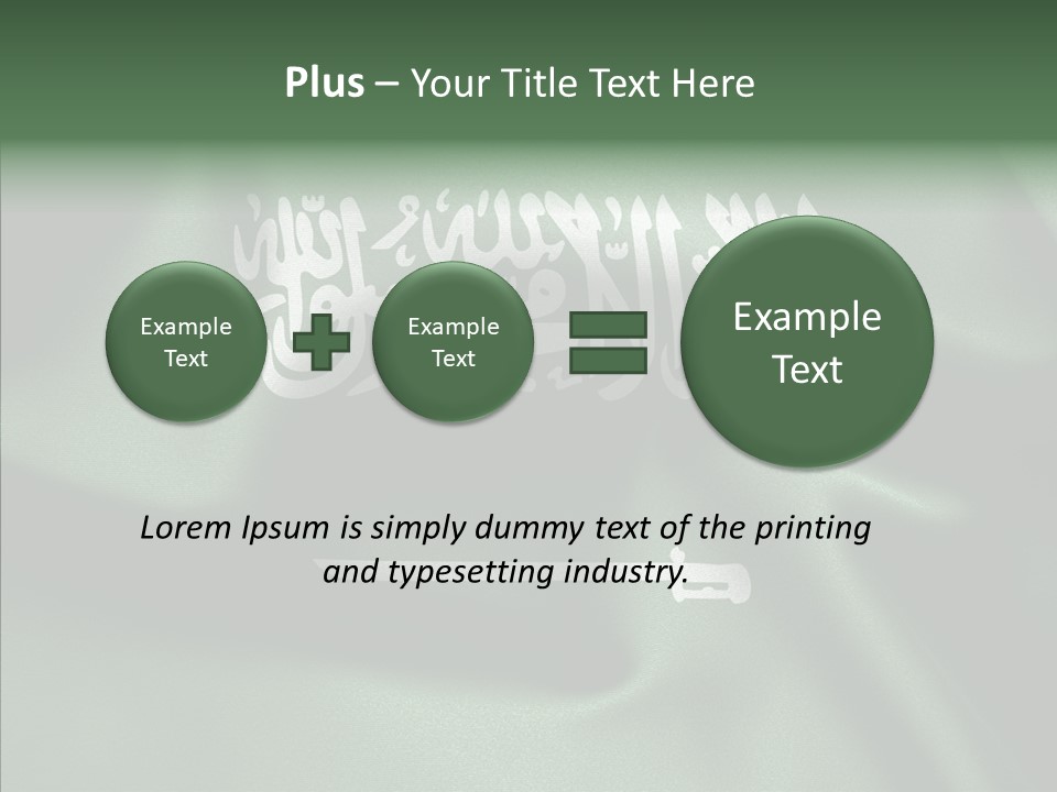 Saudi Flag Centre PowerPoint Template