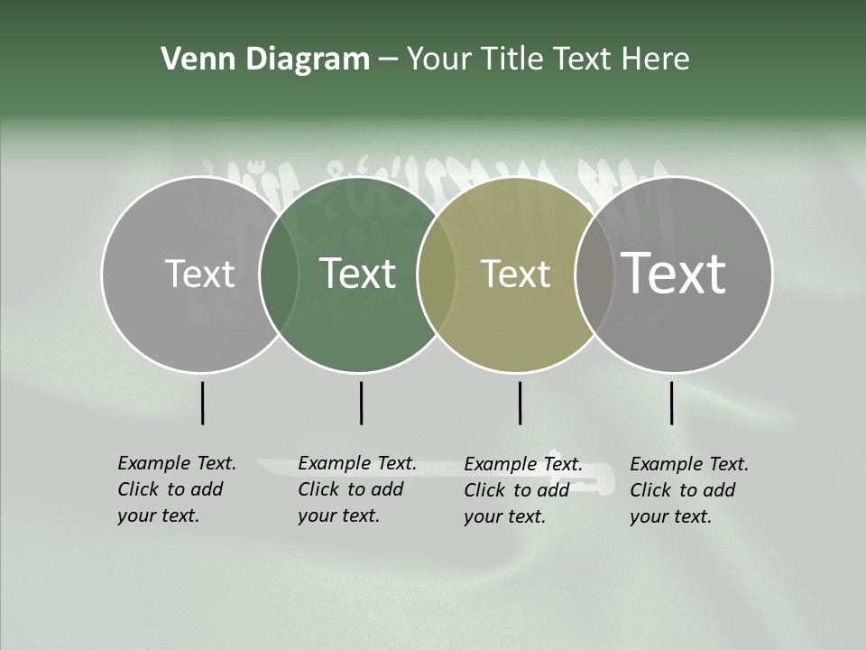 Saudi Flag Centre PowerPoint Template
