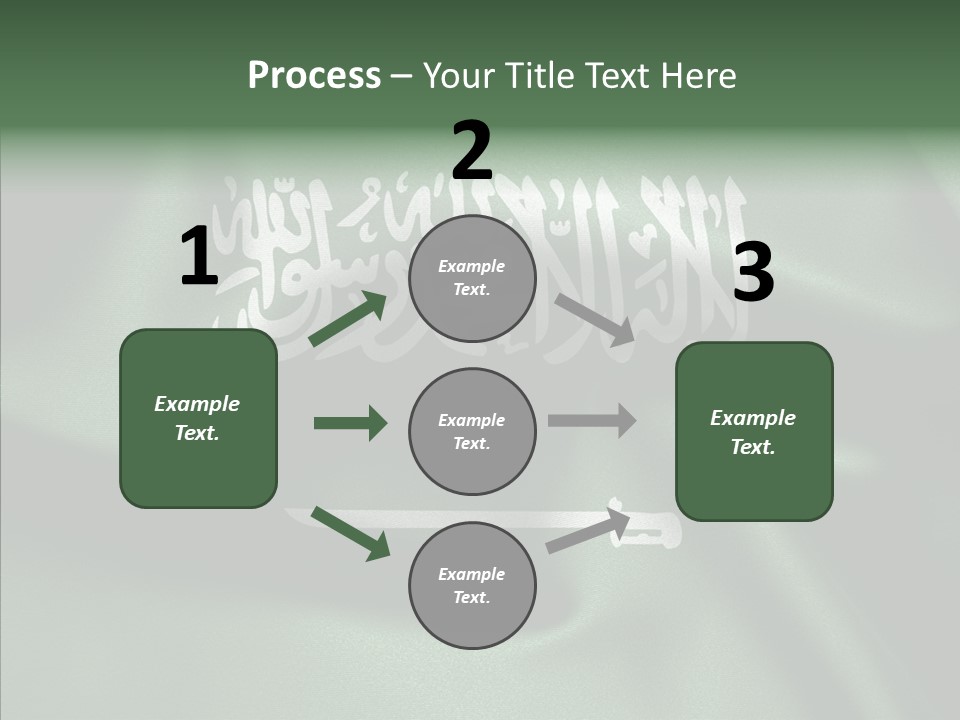 Saudi Flag Centre PowerPoint Template