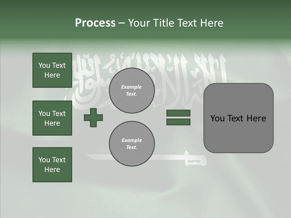 Saudi Flag Centre PowerPoint Template