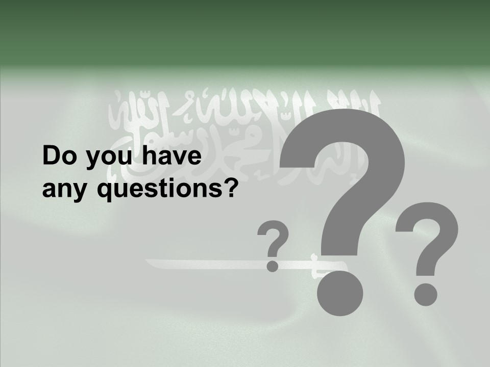 Saudi Flag Centre PowerPoint Template