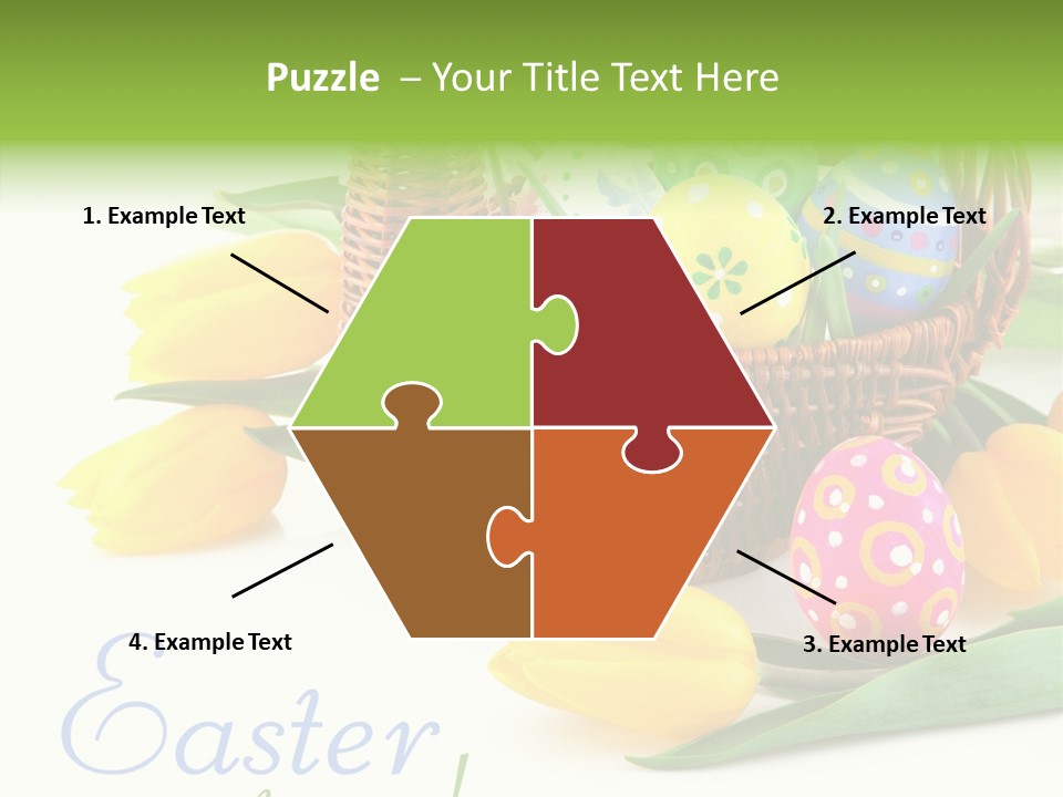 Yellow Leaf Posy PowerPoint Template