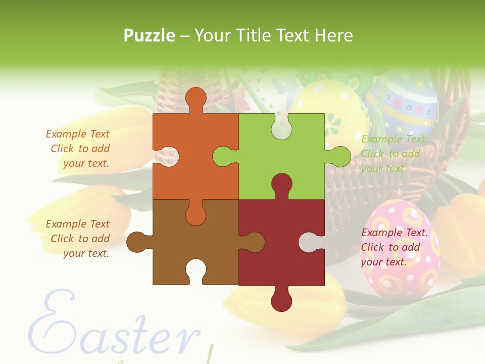 Yellow Leaf Posy PowerPoint Template