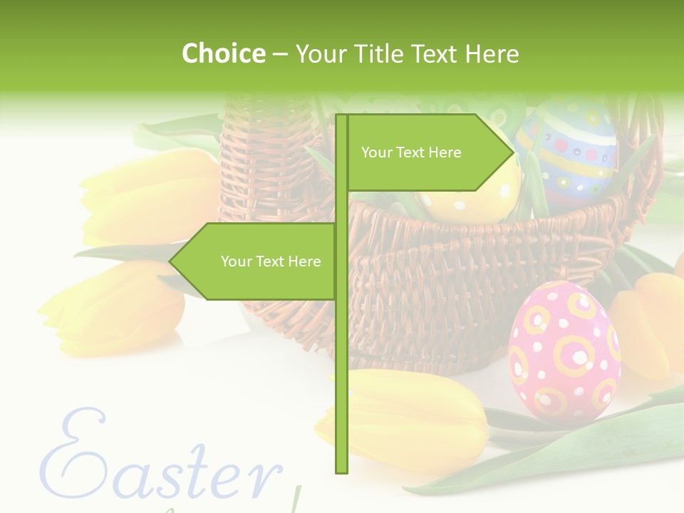 Yellow Leaf Posy PowerPoint Template