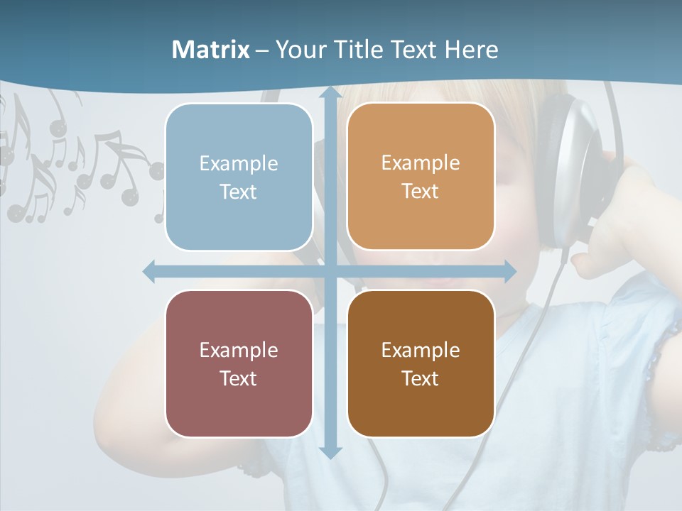 A Little Boy Wearing Headphones And Listening To Music PowerPoint Template