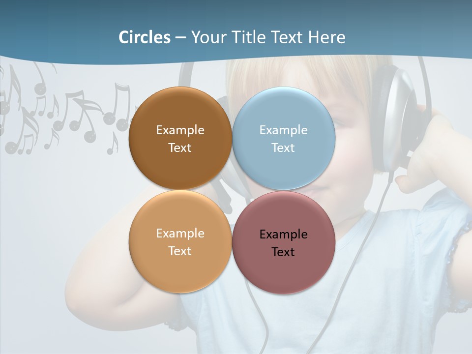 A Little Boy Wearing Headphones And Listening To Music PowerPoint Template