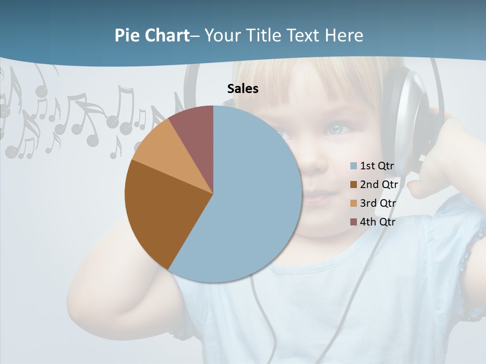 A Little Boy Wearing Headphones And Listening To Music PowerPoint Template