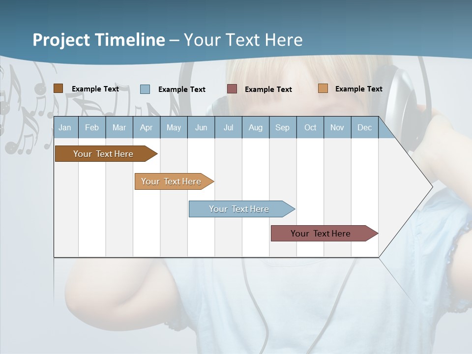 A Little Boy Wearing Headphones And Listening To Music PowerPoint Template