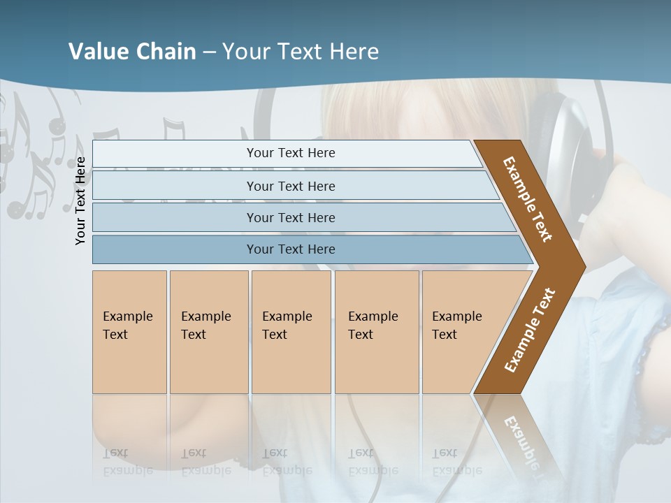 A Little Boy Wearing Headphones And Listening To Music PowerPoint Template