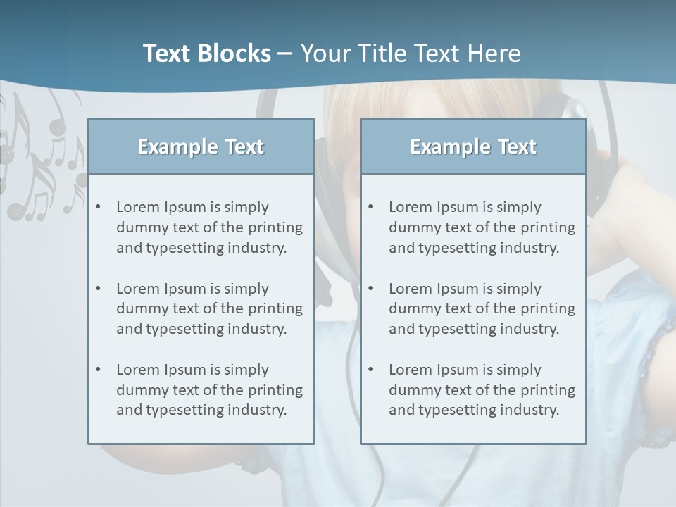 A Little Boy Wearing Headphones And Listening To Music PowerPoint Template