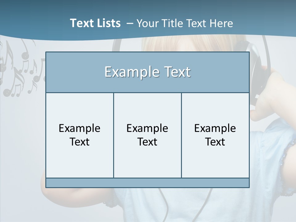 A Little Boy Wearing Headphones And Listening To Music PowerPoint Template