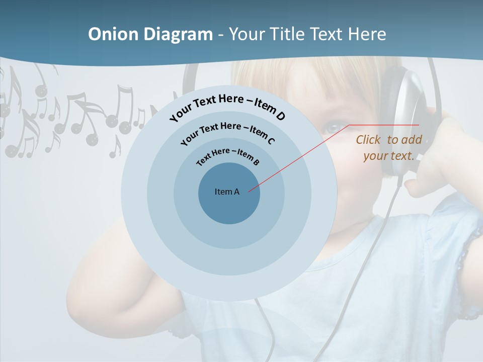 A Little Boy Wearing Headphones And Listening To Music PowerPoint Template