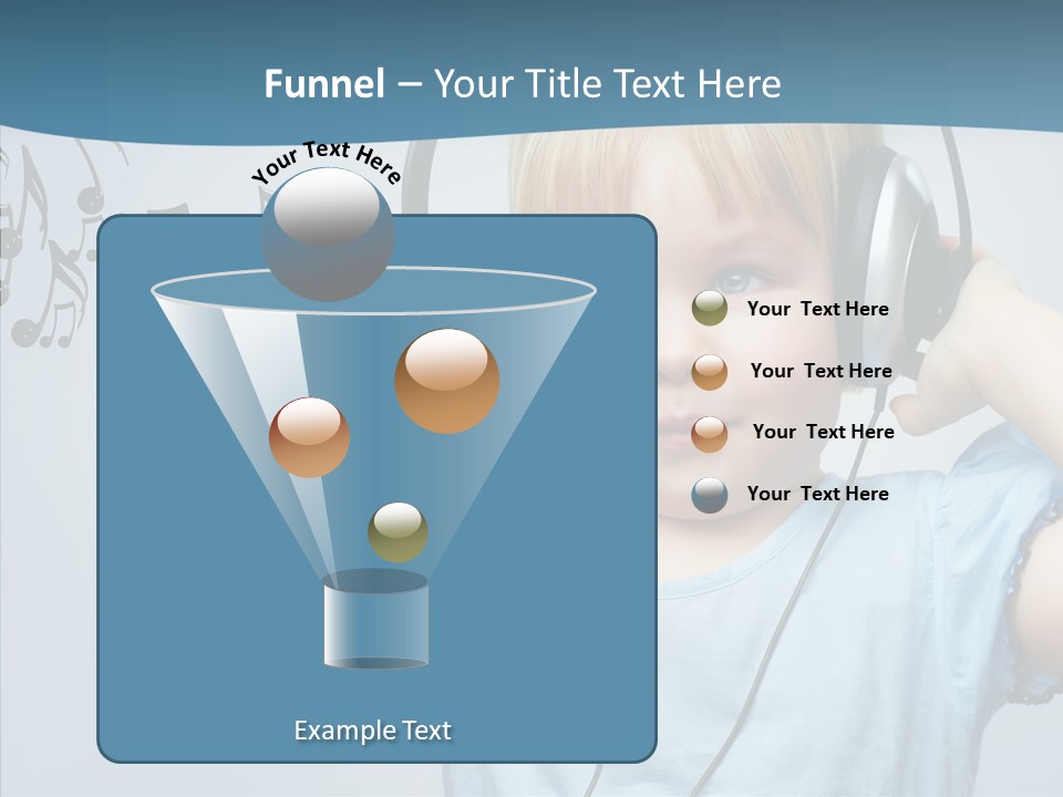 A Little Boy Wearing Headphones And Listening To Music PowerPoint Template