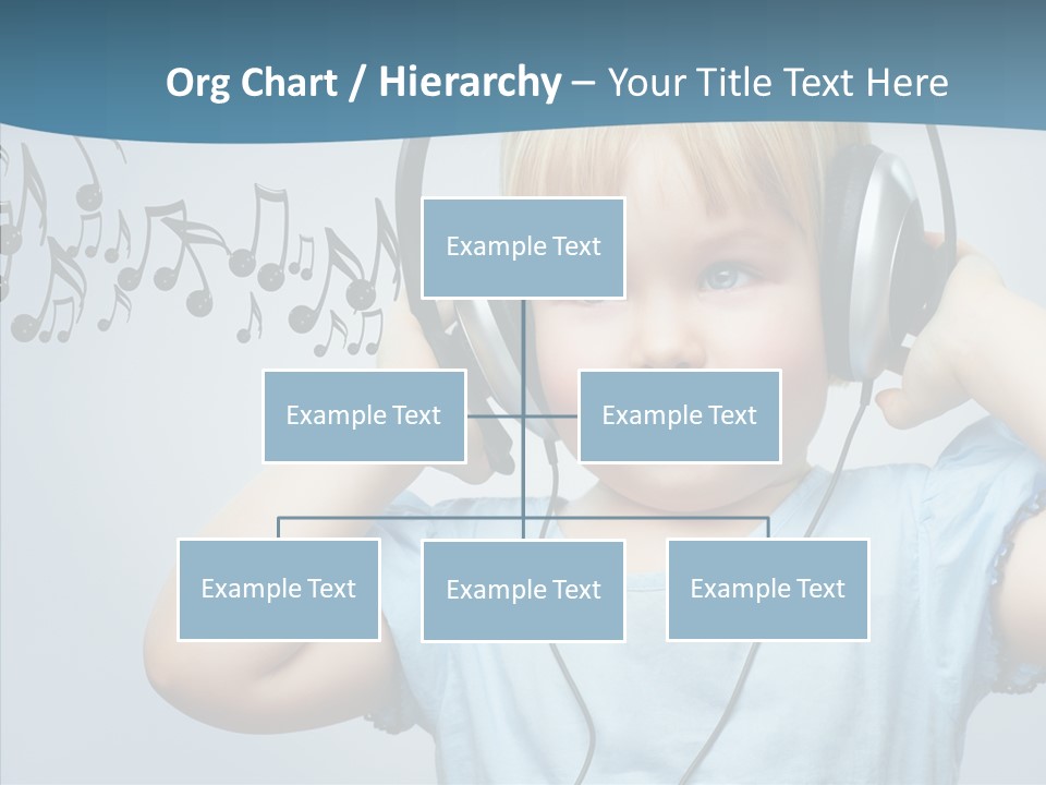 A Little Boy Wearing Headphones And Listening To Music PowerPoint Template